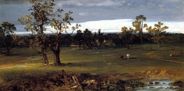 ブルック川の流れ Painting - 牧草地の風景 ジョン・フレデリック・ケンセットの風景 小川にて
